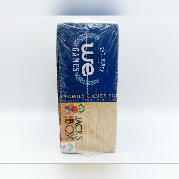 NIB 2013 We Games Jacks in the Box  Family Game Wooden Box Balls Jacks - Picture 2 of 4